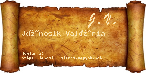 Jánosik Valéria névjegykártya